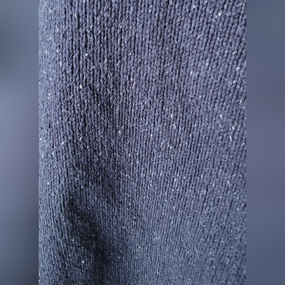 90s Vintg Eddie Bauer Heanly Sweater Women's L Navy Silk Cotton Linen Wool Cozy - Picture 7 of 12